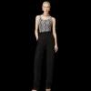 Pantalon carotte MISSONI laine viscose à motif zigzag ton sur ton noir