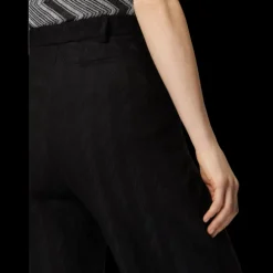 Pantalon carotte MISSONI laine viscose à motif zigzag ton sur ton noir