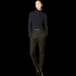 Pantalon Cigarette BARBARA NUI Roxy Laine Cachemire Noir