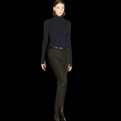 Pantalon Cigarette BARBARA NUI Roxy Laine Cachemire Noir
