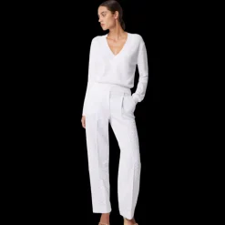 Pantalon classique MISSONI finition raschel chevrons blanc