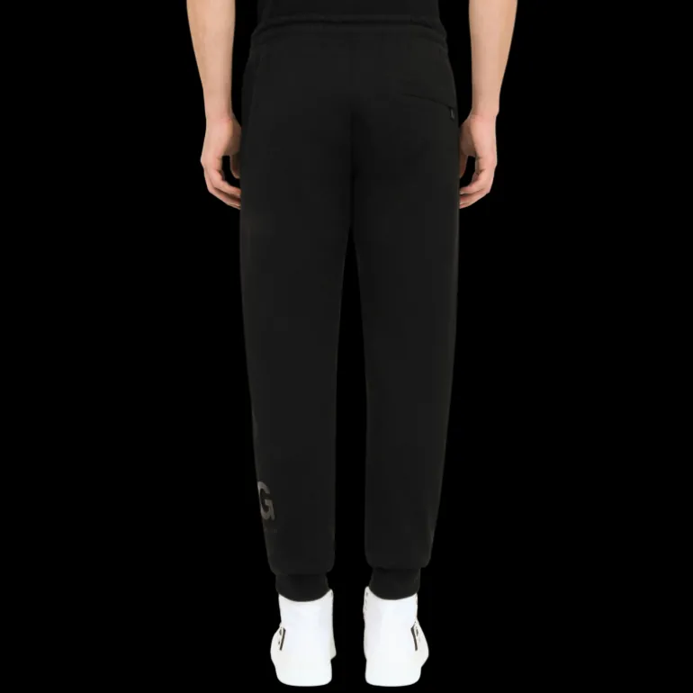 Pantalon De Jogging DOLCE & GABBANA En Jersey coton noir Ecusson DG