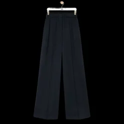 Pantalon de pyjama LOEWE large droit soie satin bleu nuit