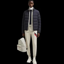 pantalon de survêtement MONCLER coton mélangé beige bordure tricolore