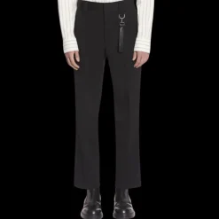 Pantalon droit LANVIN noir mousqueton métal