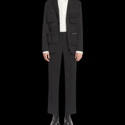 Pantalon droit LANVIN noir mousqueton métal