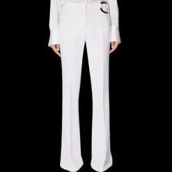 Pantalon Flare BARBARA BUI crêpe blanc boucle argent
