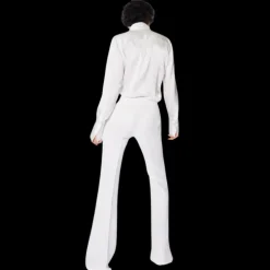 Pantalon Flare BARBARA BUI crêpe blanc boucle argent