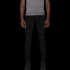 Pantalon jean AMIRI thrasher cuir noir