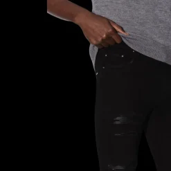 Pantalon jean AMIRI thrasher cuir noir