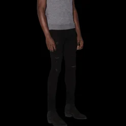 Pantalon jean AMIRI thrasher cuir noir