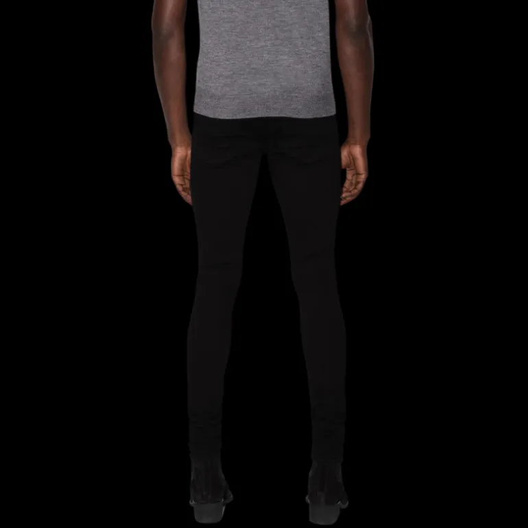 Pantalon jean AMIRI thrasher cuir noir