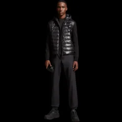 Pantalon jogging MONCLER coton nylon noir Logo Matt Black