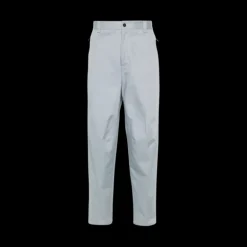 Pantalon LANVIN Biker coupe droite coton gris bleu bas zippé
