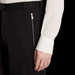 Pantalon LANVIN Biker détail coutures genoux laine noire