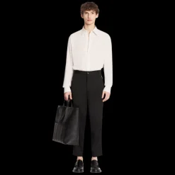 Pantalon LANVIN Biker détail coutures genoux laine noire