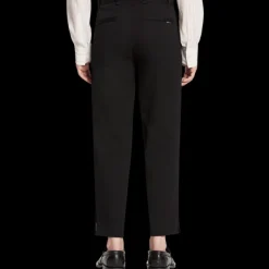 Pantalon LANVIN Biker détail coutures genoux laine noire