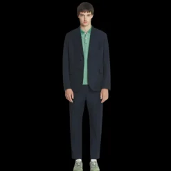 Pantalon LANVIN taille élastique coton technique bleu marine