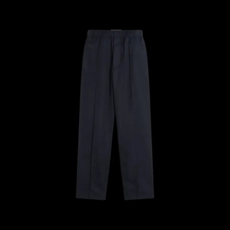 Pantalon LANVIN taille élastique coton technique bleu marine