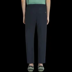Pantalon LANVIN taille élastique coton technique bleu marine