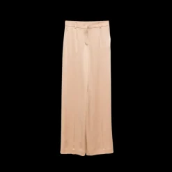 Pantalon large ALBERTA FERRETTI soie satin fluide beige rosé