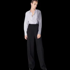 Pantalon large BARBARA BUI droit laine stretch noir