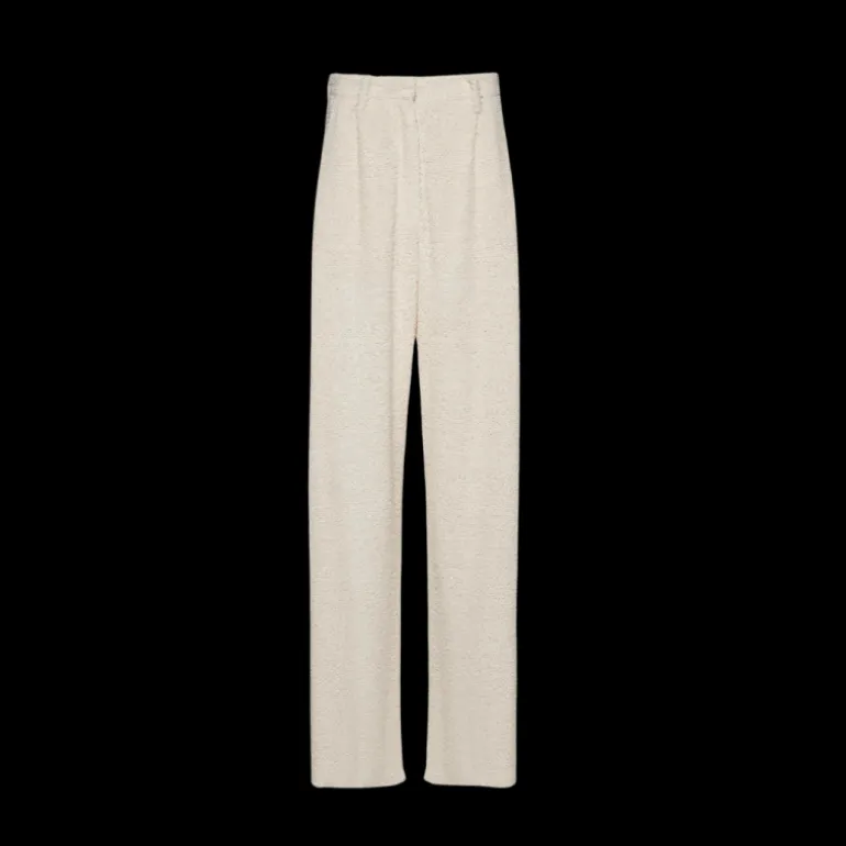 Pantalon large MAGDA BUTRYM bouclé viscose écru