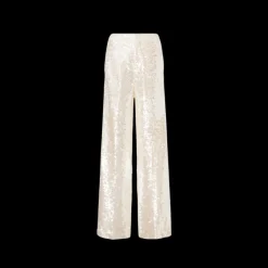 Pantalon large PHILOSOPHY DI LORENZO SERAFINI paillettes sequins écru