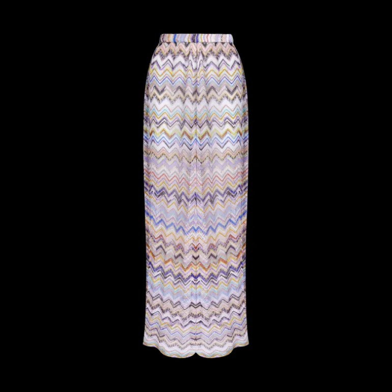 Pantalon MISSONI maille viscose filet zig zag lurex multicolore