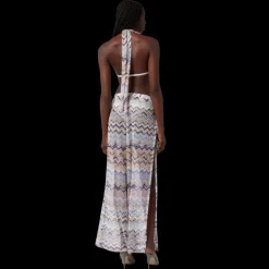 Pantalon MISSONI maille viscose filet zig zag lurex multicolore