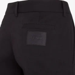 Pantalon slim coton noir patch Fendi