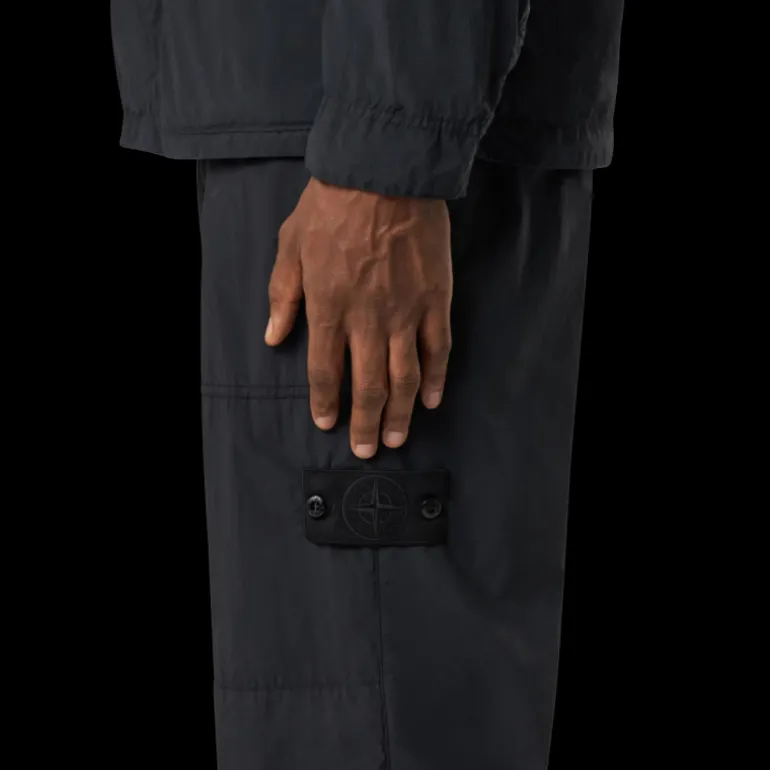 Pantalon STONE ISLAND Ghost fluide nylon noir badge noir
