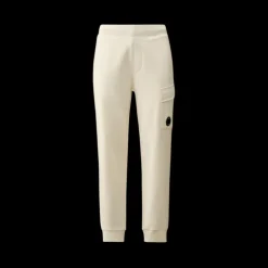 Pantalon survêtement cargo CP COMPANY coton gaze diagonal blanc