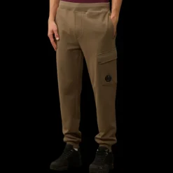 Pantalon survêtement cargo CP COMPANY coton gaze diagonal taupe