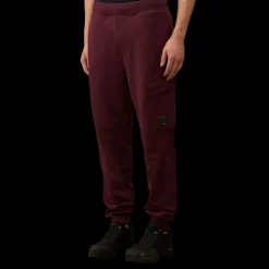 Pantalon survêtement cargo CP COMPANY coton relief diagonal bordeaux