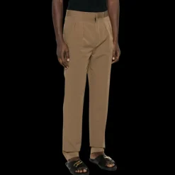 Pantalon TOM FORD 2 poches coton soie tabac revers bas