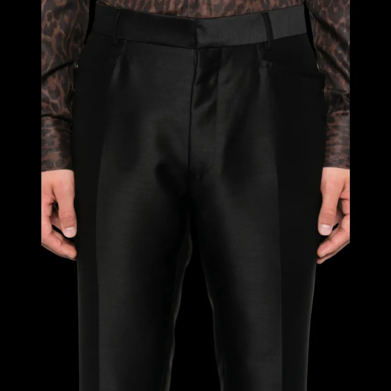 Pantalon TOM FORD Dyllan mélange laine mohair soie noir