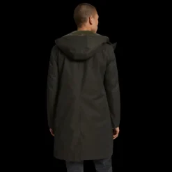 Parka à capuche YVES SALOMON gabardine noir intérieur vison