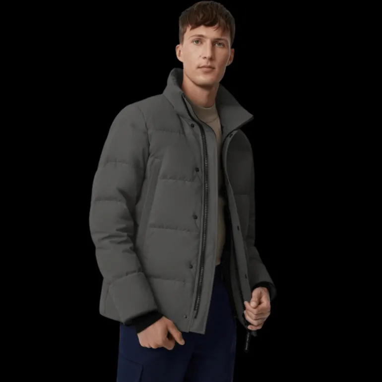 Parka CANADA GOOSE Wyndham capuche amovible nylon matelassé gris