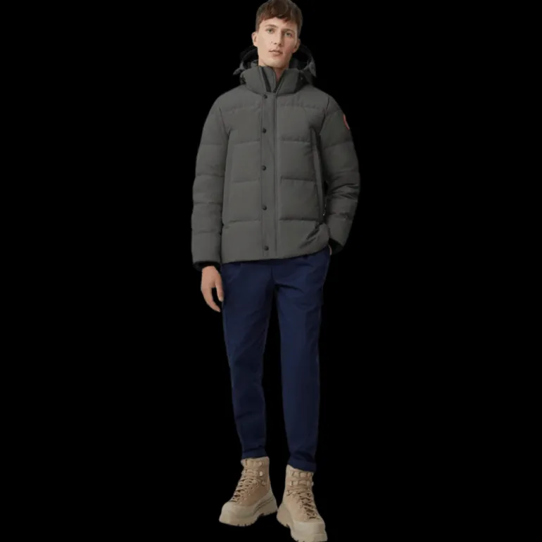 Parka CANADA GOOSE Wyndham capuche amovible nylon matelassé gris