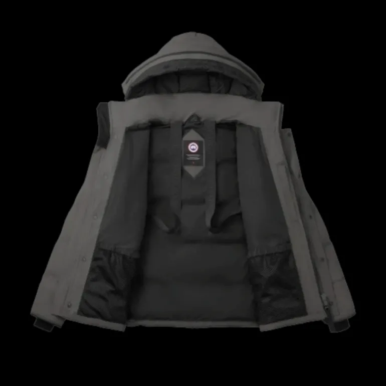 Parka CANADA GOOSE Wyndham capuche amovible nylon matelassé gris