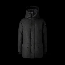 Parka capuche CANADA GOOSE Langford laine flanelle gris carbone