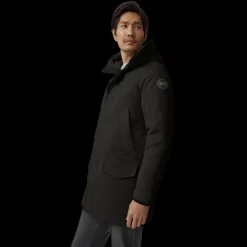 Parka capuche CANADA GOOSE Langford laine noire logo noir