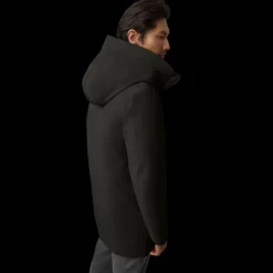 Parka capuche CANADA GOOSE Langford laine noire logo noir