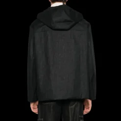 Parka FENDI coton noir toile réversible motif FF gris