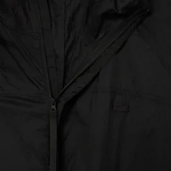 Parka veste longue zippée capuche LACOSTE nylon noir déperlant logo croco