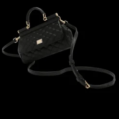 Petit sac à main DOLCE & GABBANA Sicily cuir agneau matelassé noir bandoulière