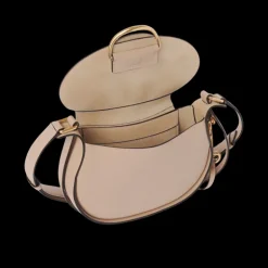Petit sac bandoulière CHLOE Ride demi lune cuir lisse beige rosé
