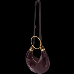 Petit sac hobo Bracelet CHLOE cuir veau grainé brillant bordeaux