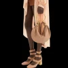 Petit sac hobo CHLOE Bracelet bag cuir grainé beige rosé